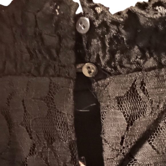 NWT Hayden LA Black Lace Sheer Lace High Collar Long Sleeves Size Small - Picture 7 of 8